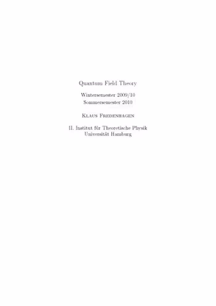 خرید و دانلود نسخه کامل کتاب Quantum Field Theory Lecture Notes