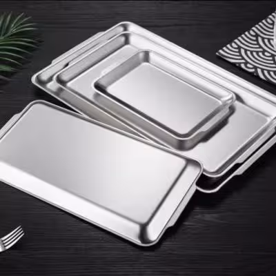 سینی استیل سیلور در سه سایز