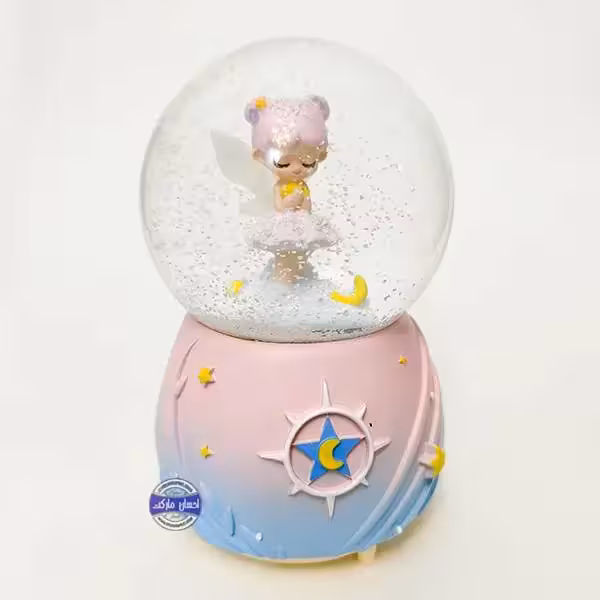 گوی چراغدار موزیکال پمپی برفی دختر با بال فرشته