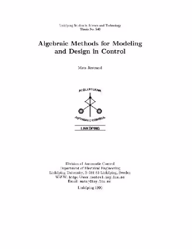 خرید و دانلود نسخه کامل کتاب Mats Jirstrand. Algebraic Methods for Modeling and Design in Control