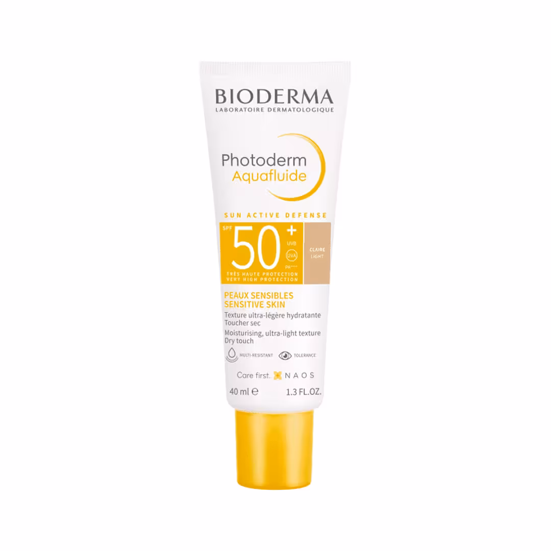 ضد آفتاب آبرسان و مات‌کننده بایودرما فتودرم آکوافلوئید  SPF50 رنگی 40 میلی‌لیتر   Bioderma photoderm aquafluide Light