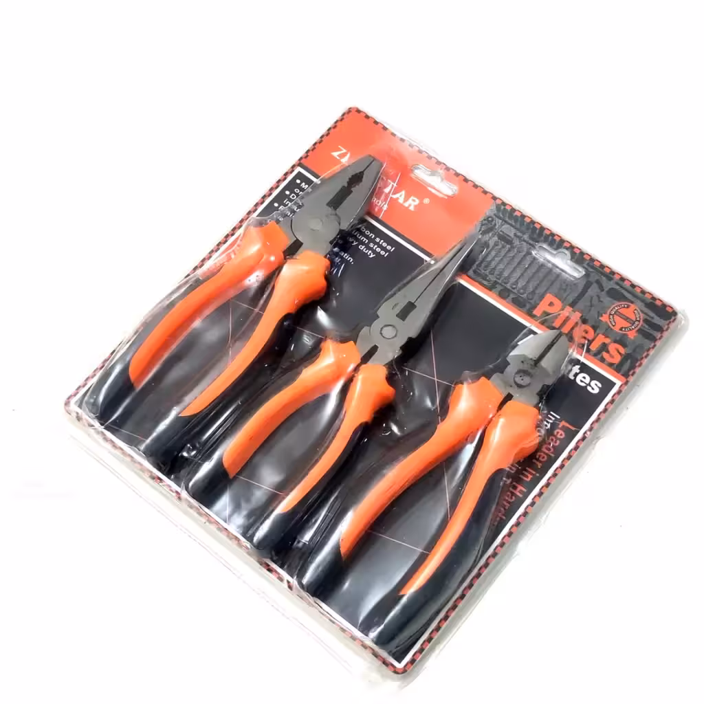 ست سه عددی ابزار سیم چین ،دم باریک ،انبر دست Pliers سایز هشت