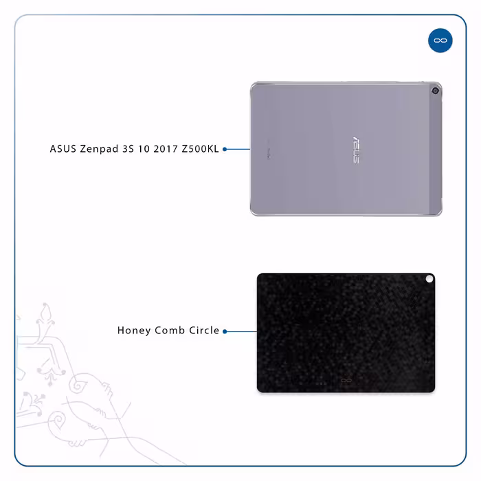 برچسب پوششی ماهوت مدل Honey-Comb-Circle مناسب برای تبلت ایسوس Zenpad 3S 10 2017 Z500KL