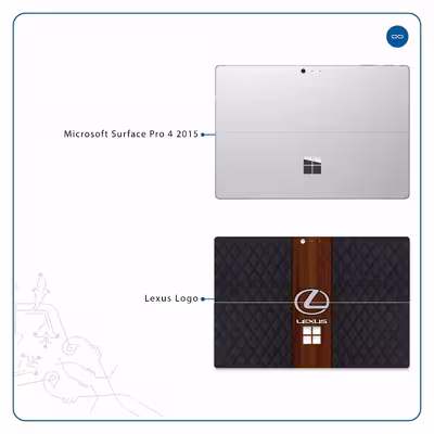 برچسب پوششی ماهوت مدل Lexus-Logo مناسب برای تبلت مایکروسافت Surface Pro 4 2015
