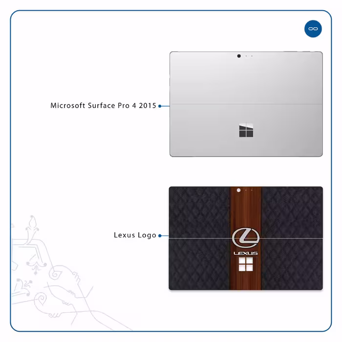 برچسب پوششی ماهوت مدل Lexus-Logo مناسب برای تبلت مایکروسافت Surface Pro 4 2015