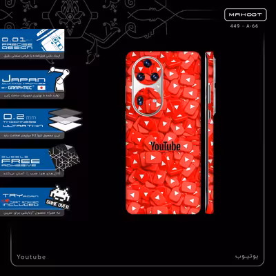 برچسب پوششی ماهوت مدل Youtube-FullSkin مناسب برای گوشی موبایل هوآوی P50 Pro