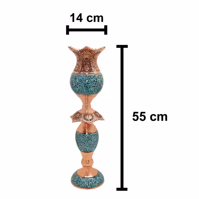 ست 3 تکه آینه و شمعدان فیروزه کوبی مدل لاله کد 555655