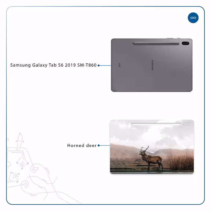 برچسب پوششی ماهوت مدل Horned Deer مناسب برای تبلت سامسونگ Galaxy Tab S6 2019 SM-T860