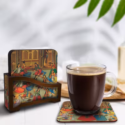 زیر لیوانی لوکسینو مدل سنتی ایرانی مجموعه 6 عددی