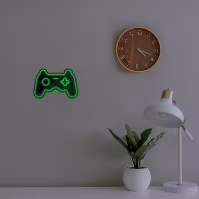 چراغ دیواری نئون دیزاین طرح Game-Controller-BL_GR