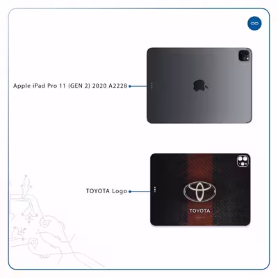 برچسب پوششی ماهوت مدل TOYOTA-Logo مناسب برای تبلت اپل iPad Pro 11 (GEN 2) 2020 A2228