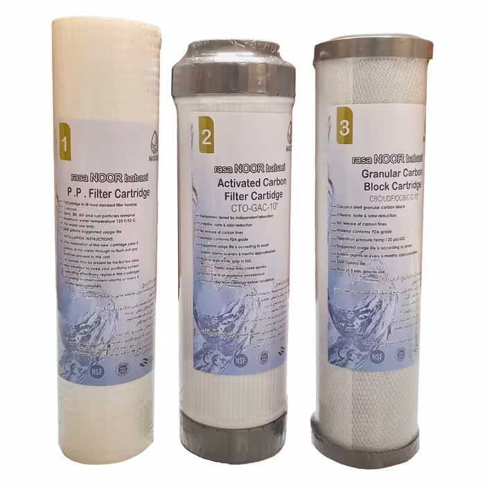 فیلتر دستگاه تصفیه آب رسا نور بابایی مدل فیلتر ممبران و فیلتر پیش تصفیه بسته 4 عددی