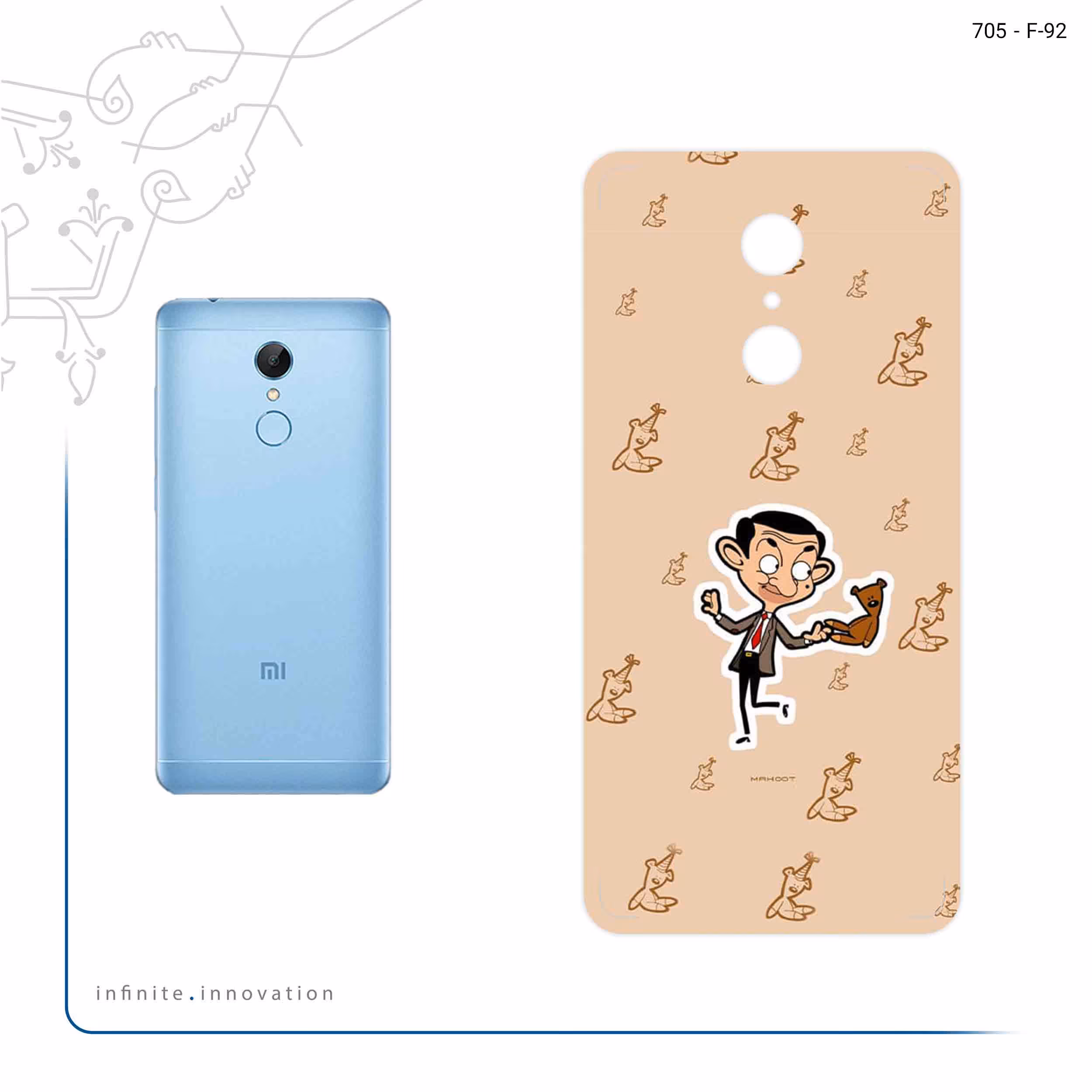 برچسب پوششی ماهوت مدل Mr.Bean مناسب برای گوشی موبایل شیائومی REDMI 5