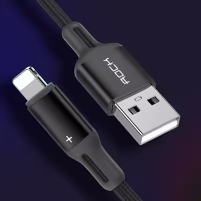کابل تبدیل USB به لایتنینگ راک مدل R2 طول 1 متر 
