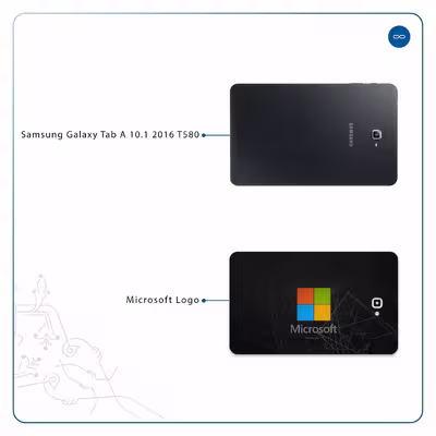 برچسب پوششی ماهوت مدل Microsoft-Logo مناسب برای تبلت سامسونگ Galaxy Tab A 10.1 2016 T580