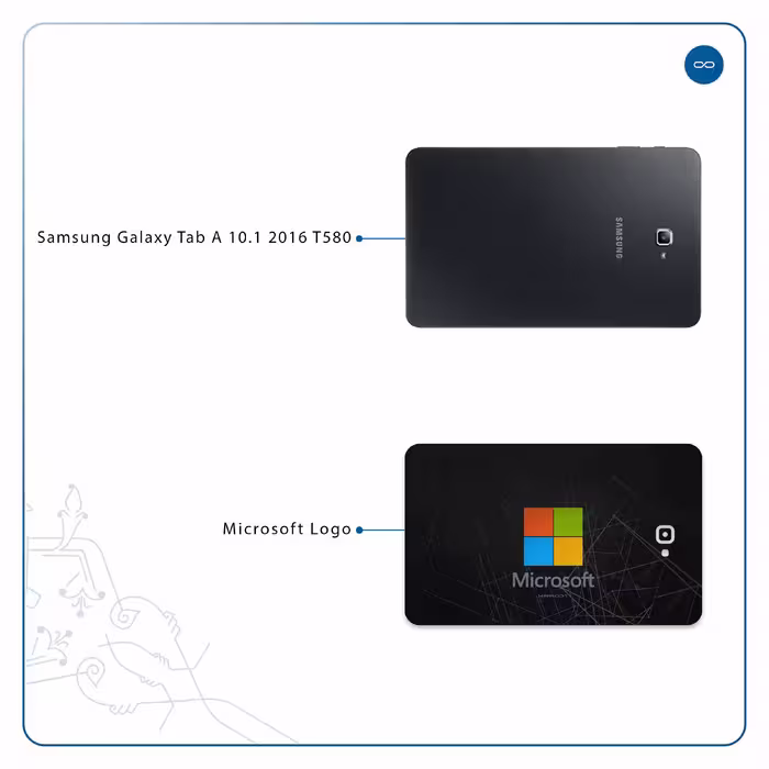 برچسب پوششی ماهوت مدل Microsoft-Logo مناسب برای تبلت سامسونگ Galaxy Tab A 10.1 2016 T580