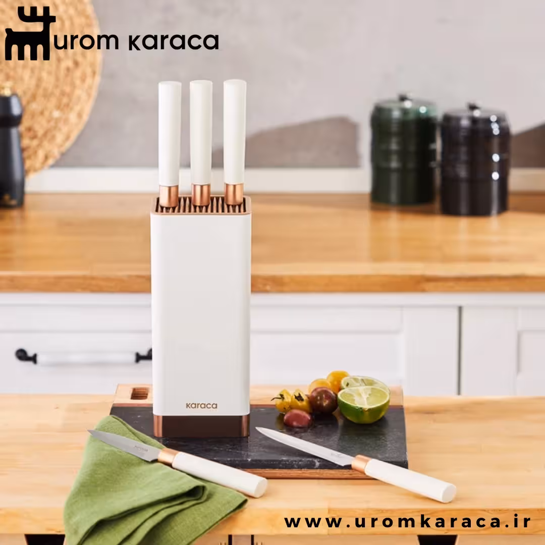 سرویس چاقو 6 پارچه کاراجا Skycut کرم