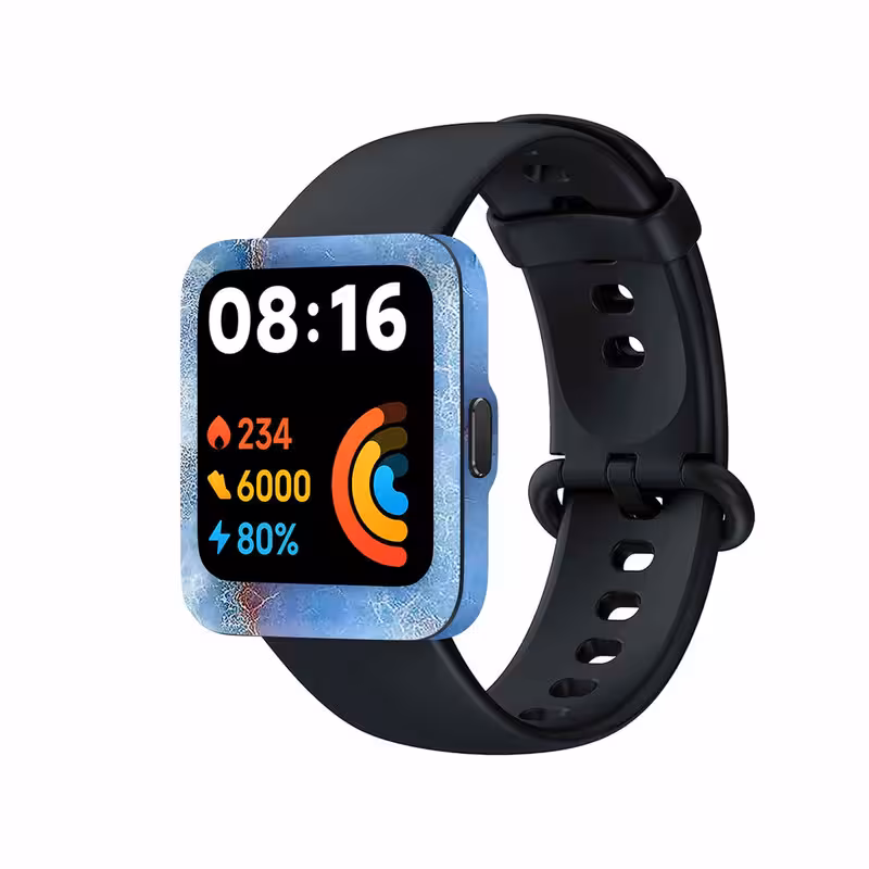 برچسب ماهوت طرح Blue_Ocean_Marble مناسب برای ساعت هوشمند شیائومی Redmi Watch 2 Lite