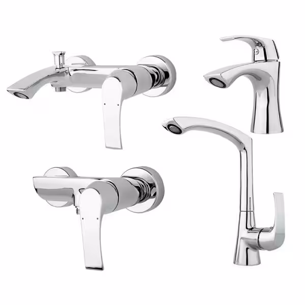 ست شیرالات راسان مدل لوتوس کروم