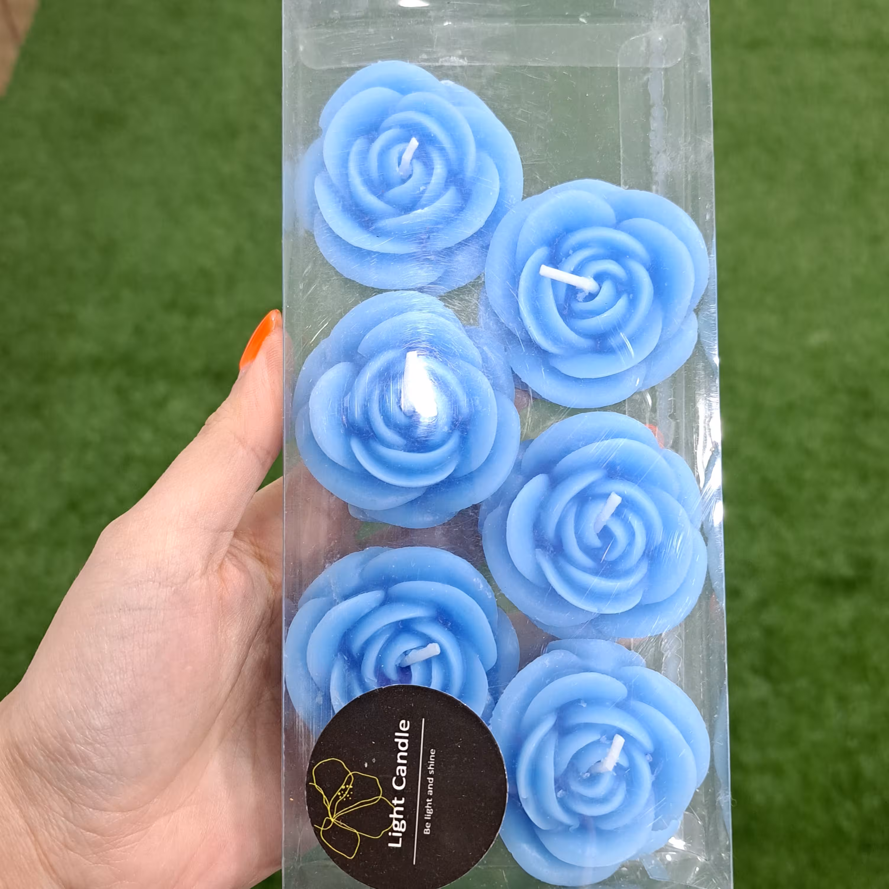 وارمر  6تایی طرح گل رز دستساز  آبی.