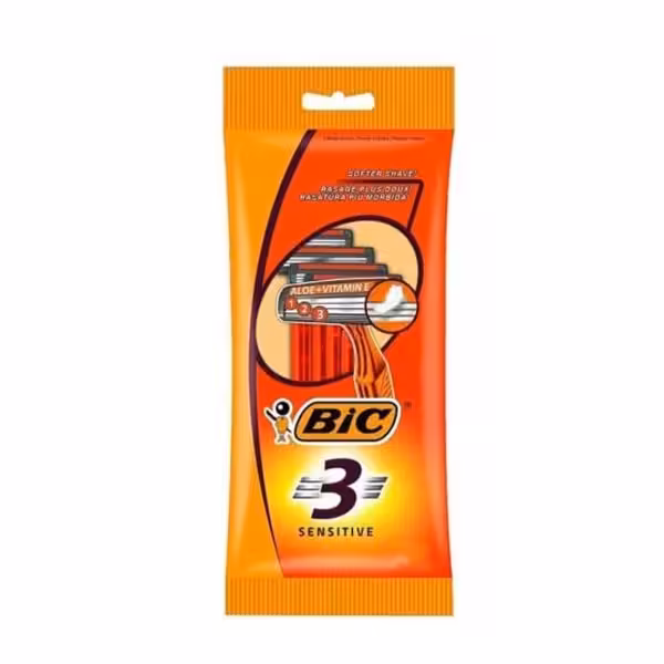 تیغ اصلاح 3 لبه مردانه بیک مدل Sensitive تعداد 3 عدد