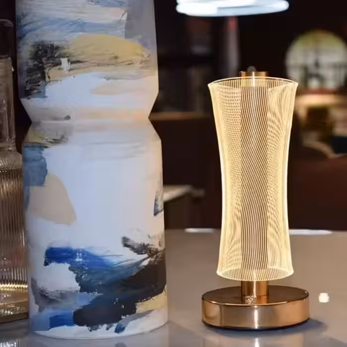 آباژور لمسی رومیزی مدل کریستالی استوانه