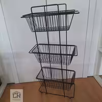 سبد سیب زمینی و پیاز مستطیل فلزی 3 طبقه مدل 3172