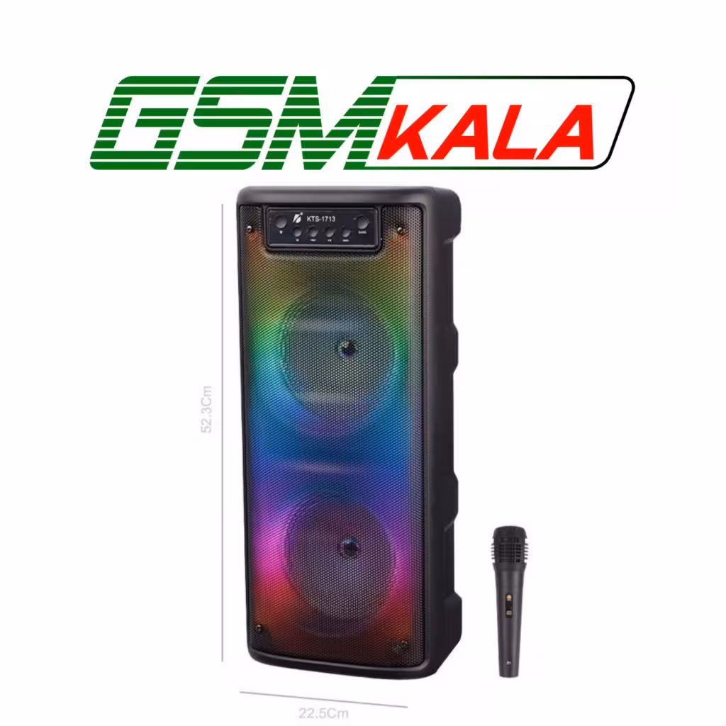 اسپیکر چمدانی بلوتوثی کی تی اس KTS-1713   میکروفون