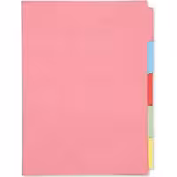 دیوایدر مقوایی سایز A4 مدل پنج رنگ 100 برگ