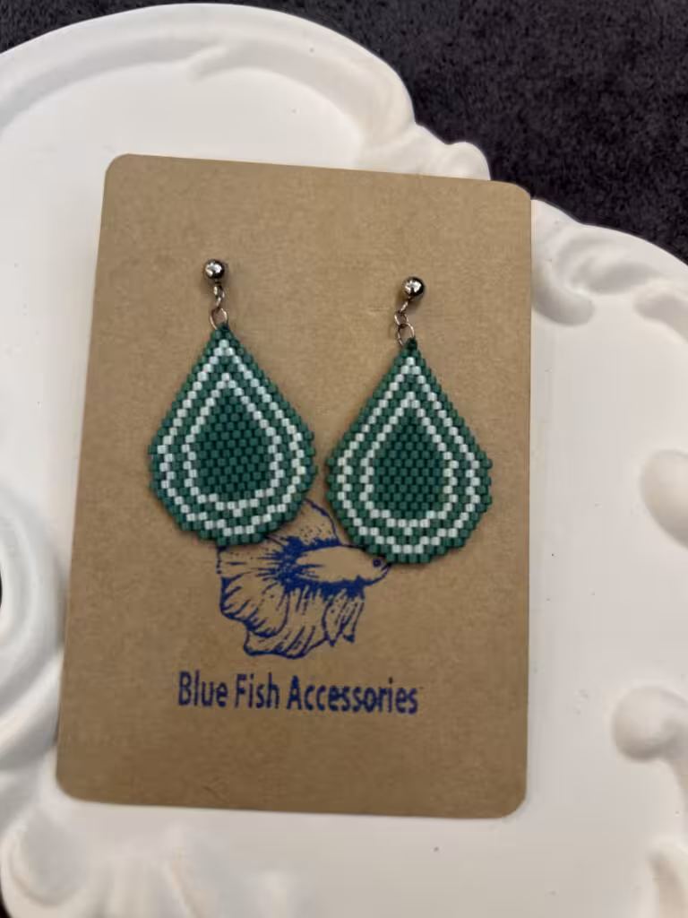 گوشواره اشک شوق(طرحدار سبز)