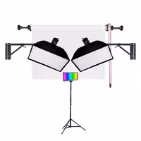 کیت نورپردازی کمجا 1201-LED با نور RGB و پایه دیواری-سقفی F-kit21