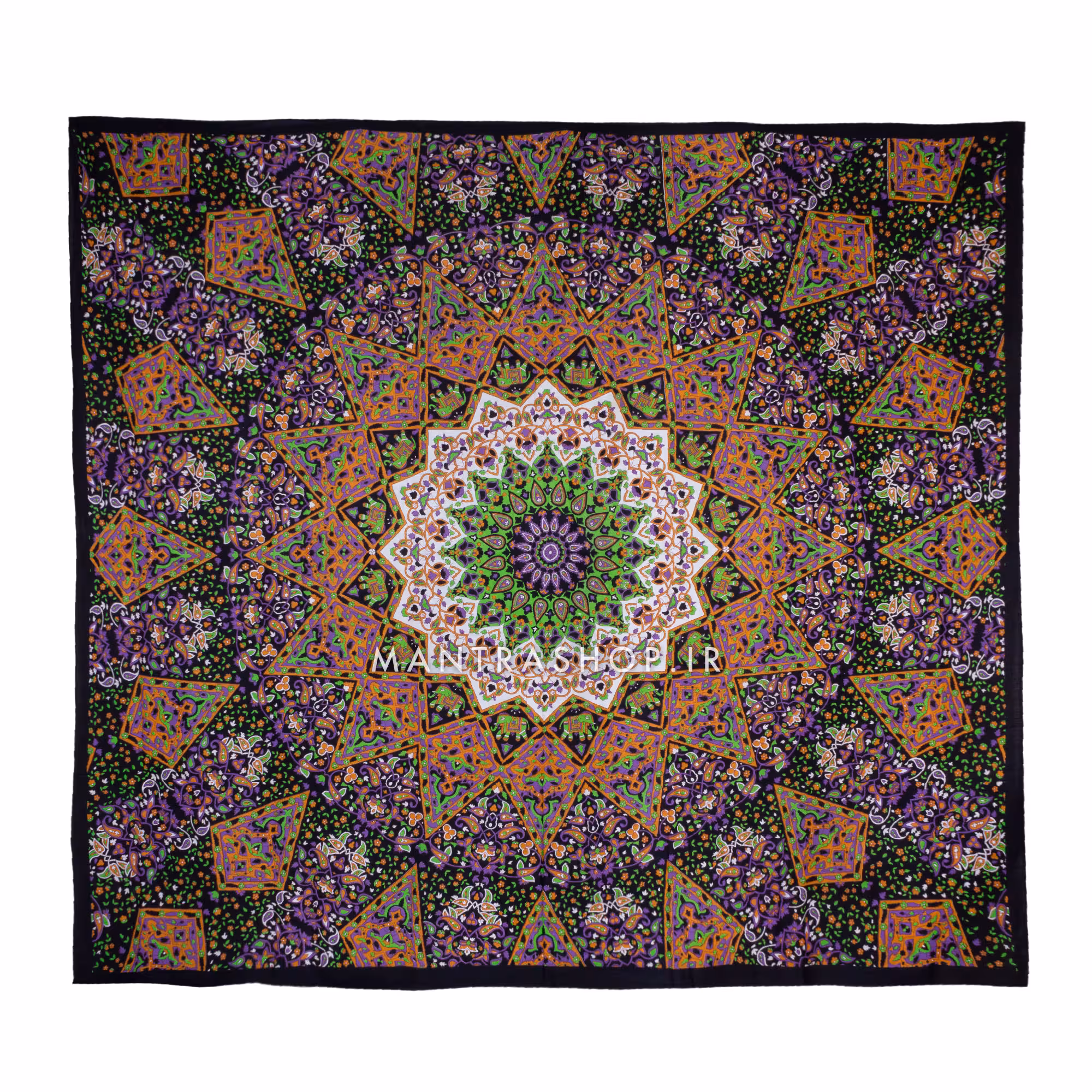 بکدراپ تپستری هندی طرح ماندالا (روتختی دو نفره) کد 305