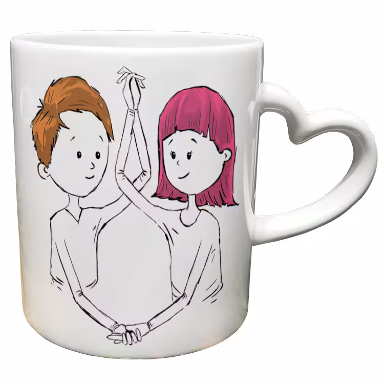 خرید ماگ-لیوان  دسته ساده  عاشقانه کد 214