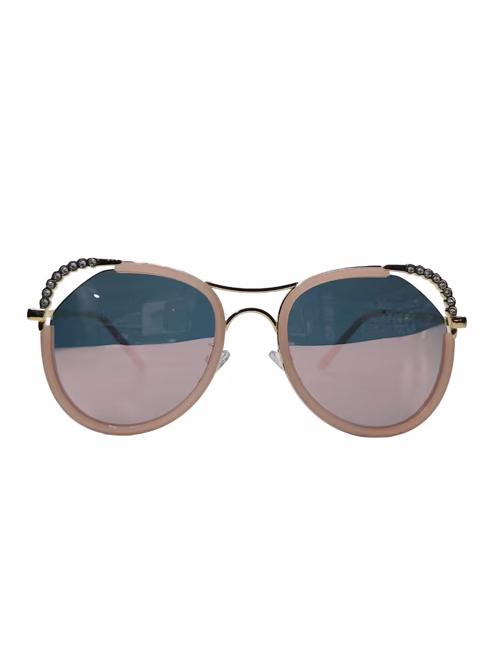 عینک آفتابی زنانه دو پل فریم فلزی نگین دار یووی 400