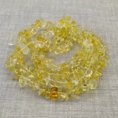 ریسه سنگ سنتتیک کوارتز زرد شکسته