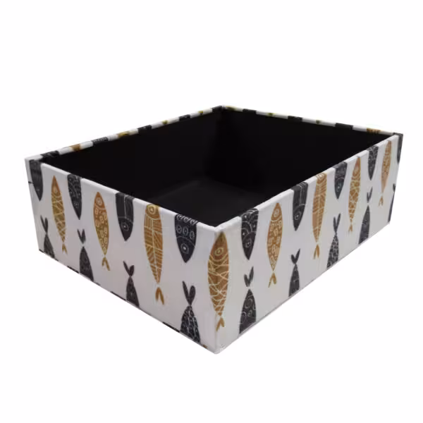 آدونیس جعبه 6 خانه طرح ماهی مشکی کرم