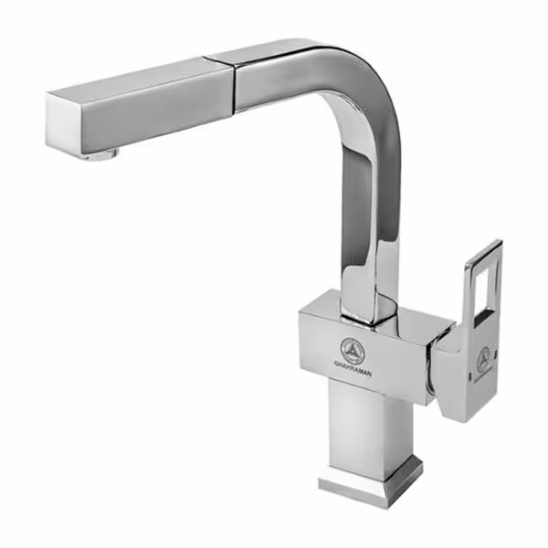 شیر ظرفشویی شلنگدار قهرمان مدل فلت رویال