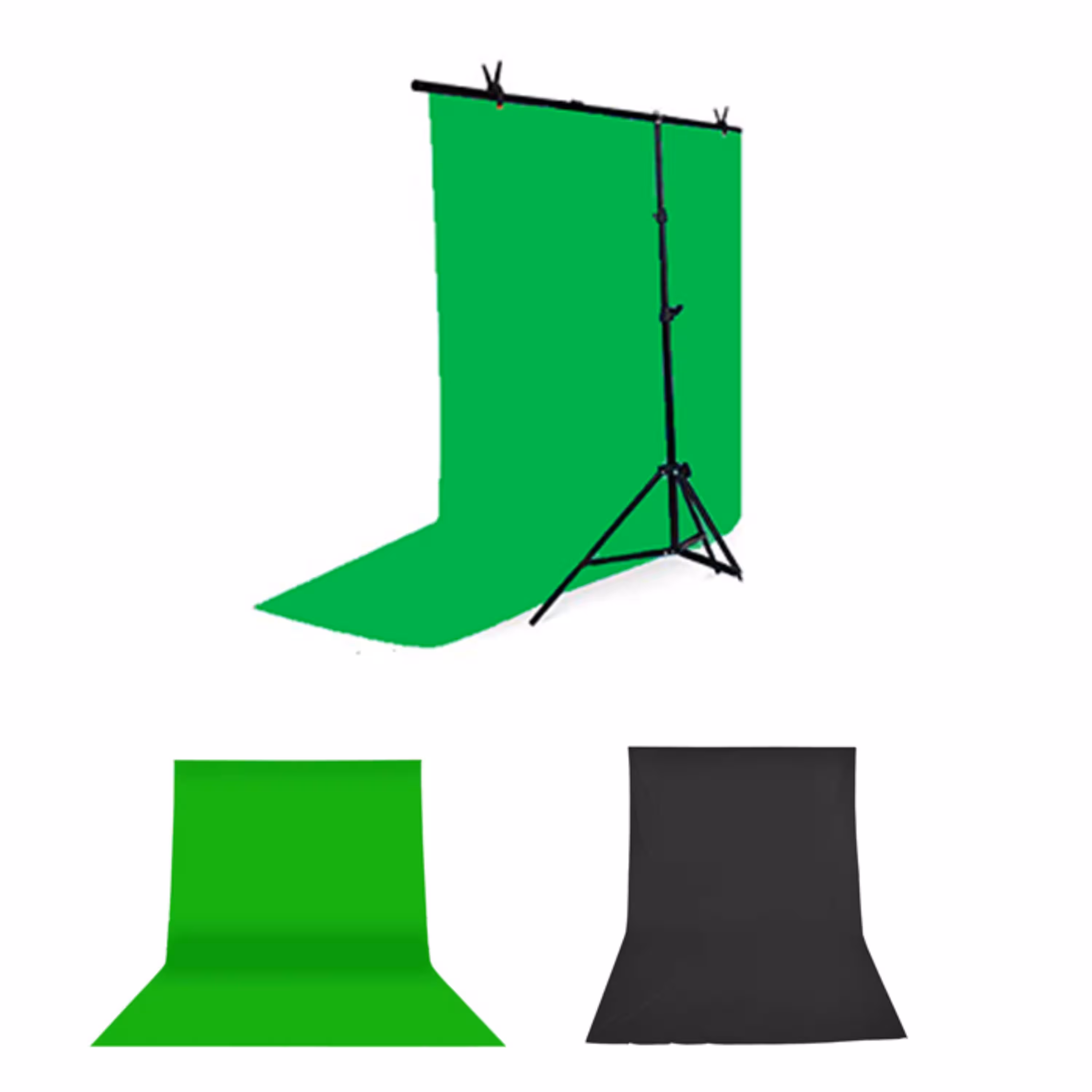 پایه تی با یک عدد پرده سبز 170 در 270 سانتی ( پس کرایه )