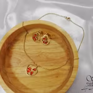 نیمست استیل یلدایی طرح انار با دونه های سه تایی کد 5114