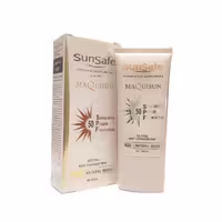 کرم ضدآفتاب سان سیف کرم پودری و پرایمری مکیسانSPF50 رنگی(بژ طبیعی)N20