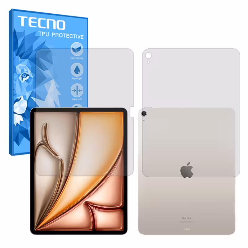 گلس صفحه نمایش و پشت تبلت اپل iPad Air 13 (2024) مدل هیدروژلی مات برند تکنو کد XLXL