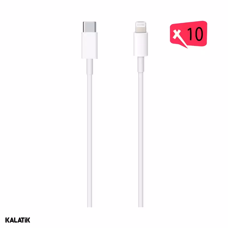 کابل تبدیل USB-C به لایتنینگ اپل آیفون 14 پرومکس ORG مدل A1703 به طول 1 متر-بسته 10 عددی-شارسل