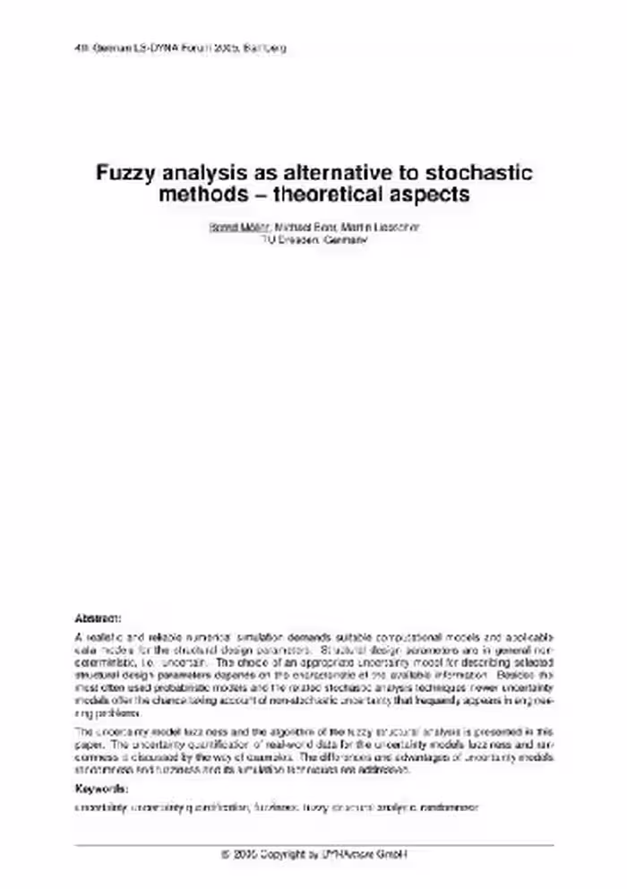 خرید و دانلود نسخه کامل کتاب Fuzzy analysis as alternative to stochastic methods -- theoretical aspects