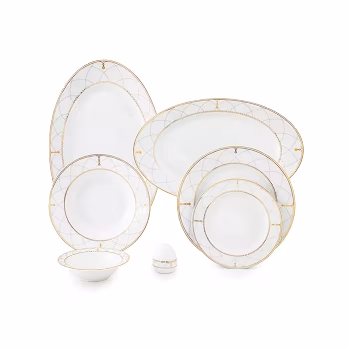 سرویس چینی 28 پارچه غذاخوری چینی زرین مدل رومانا