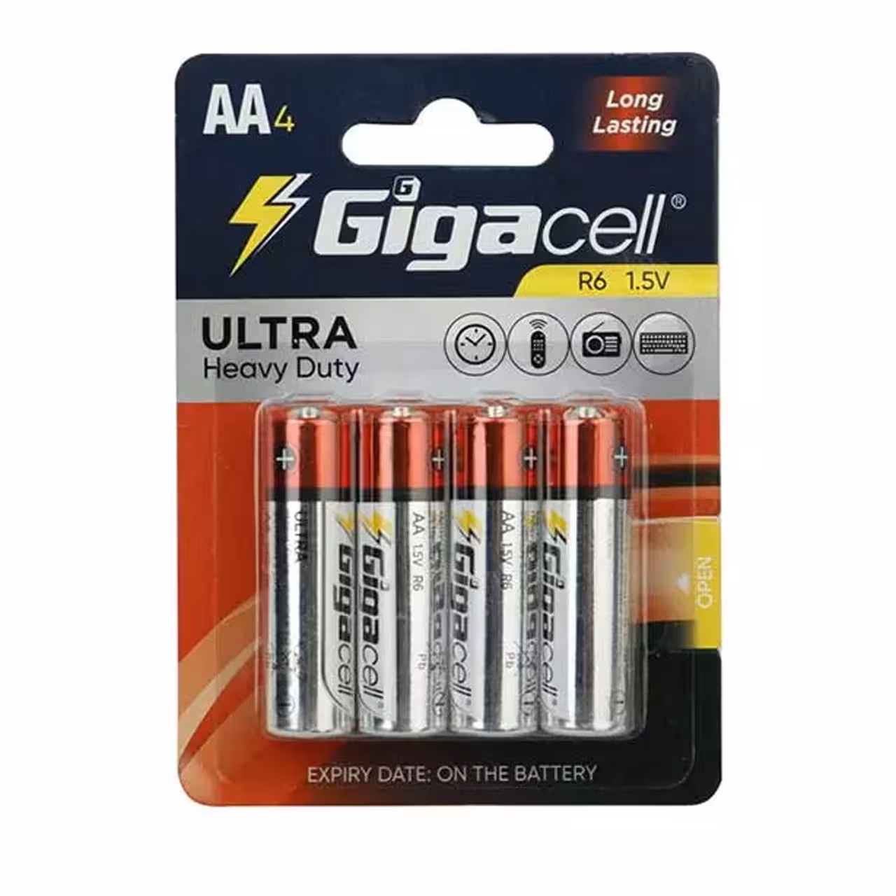 باتری قلمی گیگاسل مدل Ultra Heavy Duty R6 1.5V AA بسته 4 عددی