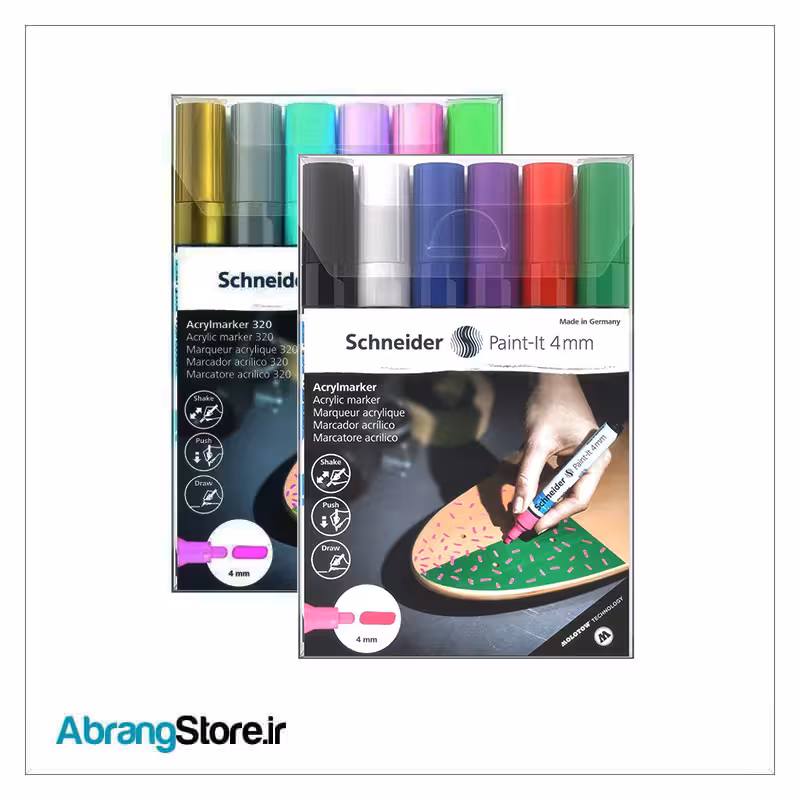 ست مارکر اکریلیک اشنایدر 12 رنگ