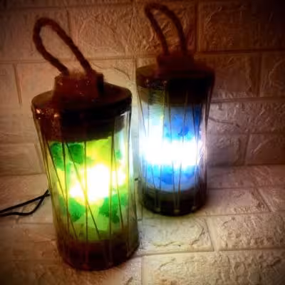 سنگ نمک فانوس گرد چراغ دار