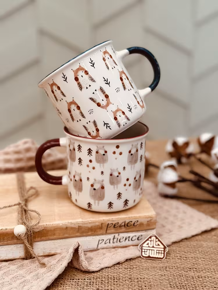 ماگ لبه رنگی حیوانات کد001238