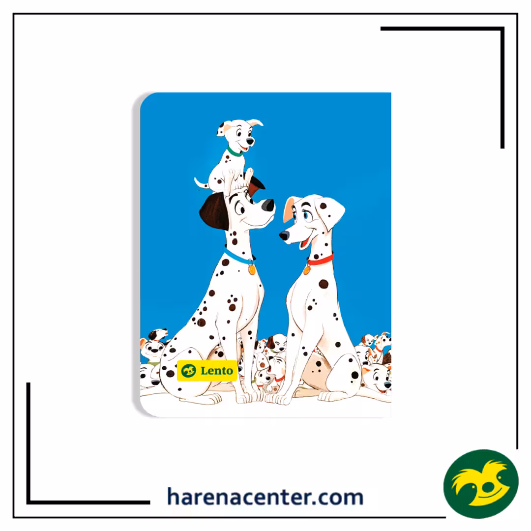 دفتر رومیزی انیمیشن طرح 101 سگ خال دار سایز A6 برند لنتو
