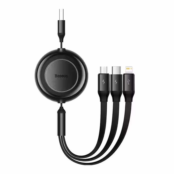 کابل تبدیل USB به USB-C/microUSB /لایتنینگ باسئوس مدل Bright Mirror 2 طول 1.1 متر